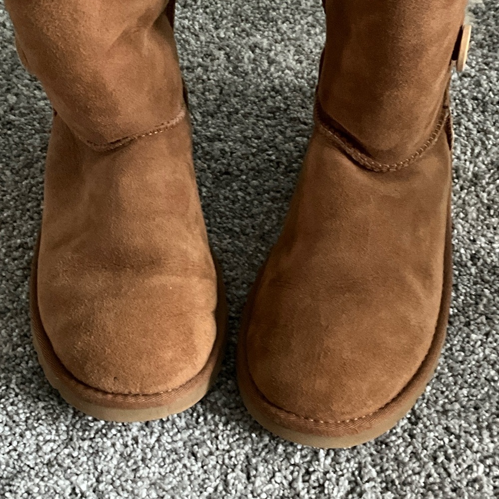 UGG Brown Shearling Button Boots - Picture 4 of 5